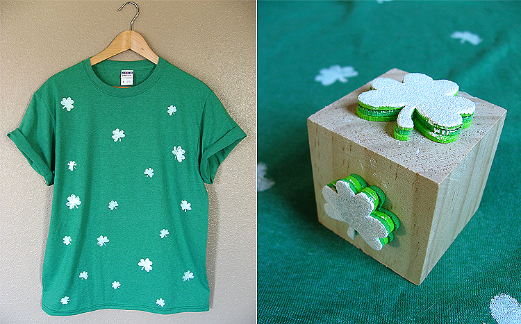 DIY_confetti_shamrock_shirt_st_patricks_day_stamp_shirt_finished_closeup